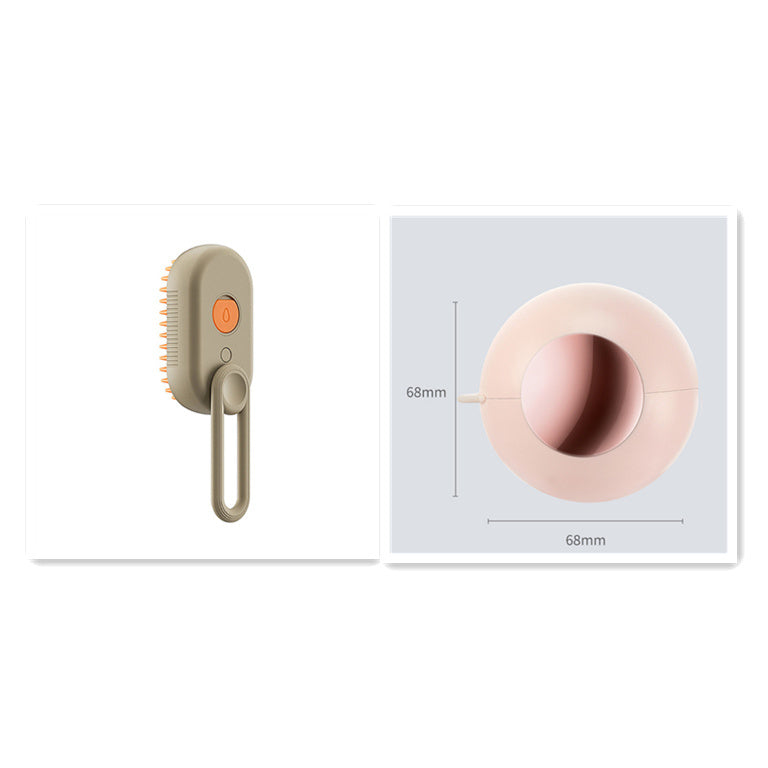 Electric grooming brush with steam spray for pets