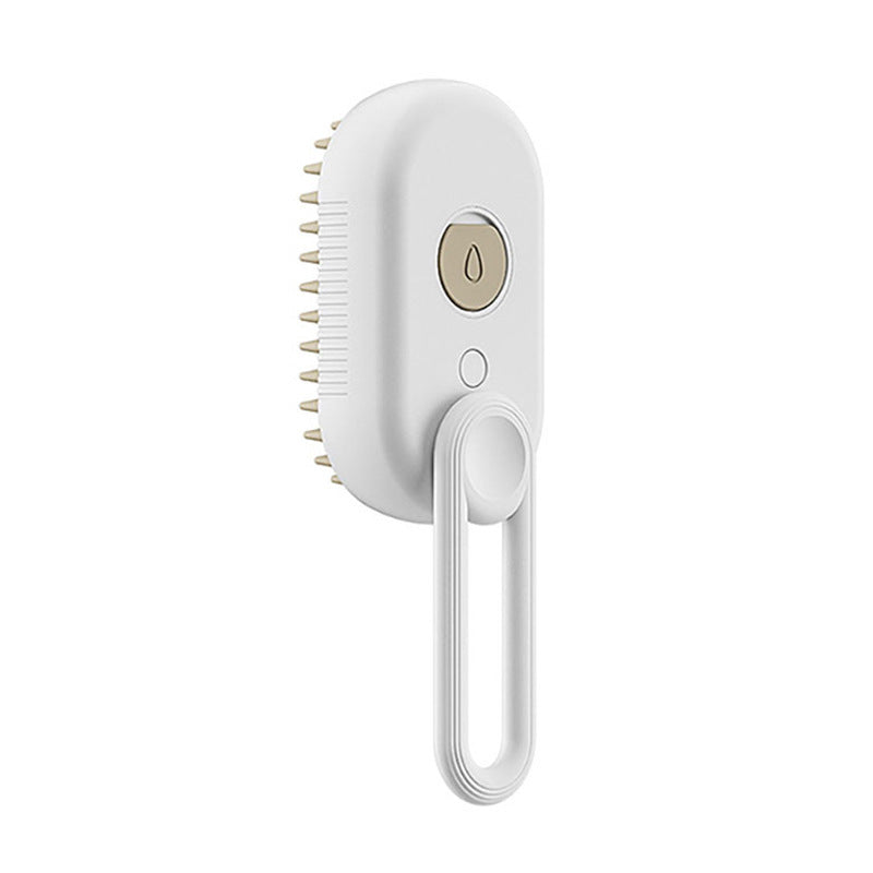 Cat steam grooming brush with electric spray for smooth fur