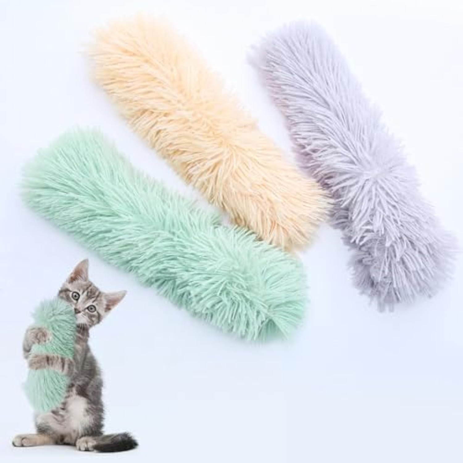 Interactive cat toy pillow with crinkle sound and catnip