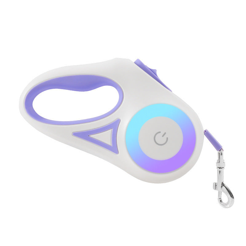 Automatic retractable leash with collar for pets at night