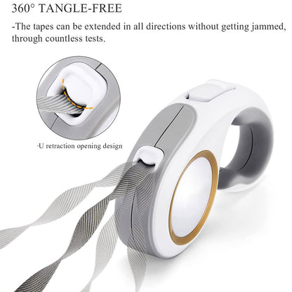 Pet-friendly automatic retractable leash with ergonomic handle