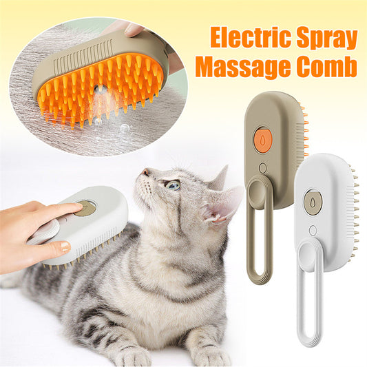 3-in-1 electric steam brush for cats and dogs grooming