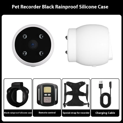 Dog action camera collar with motion video recording
