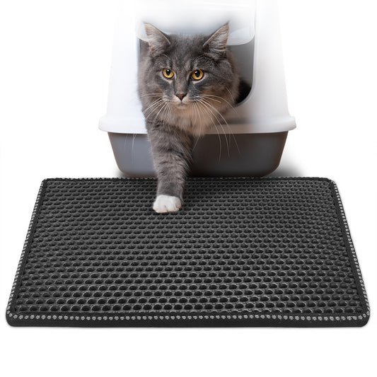 Double rice grain cat litter mat for cats and small dogs