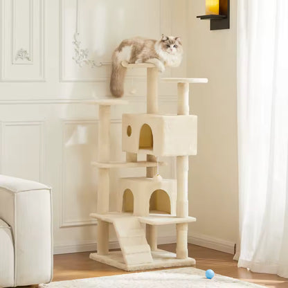 Cat tree condo with hammock, perch, and kitty hideout