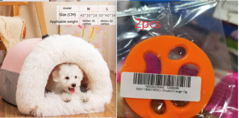 New Splice Portable Pet Nest – Warm Plush Dog & Cat Bed for Autumn & Winter