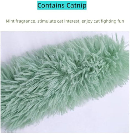 Interactive cat pillow toy with catnip for exercise