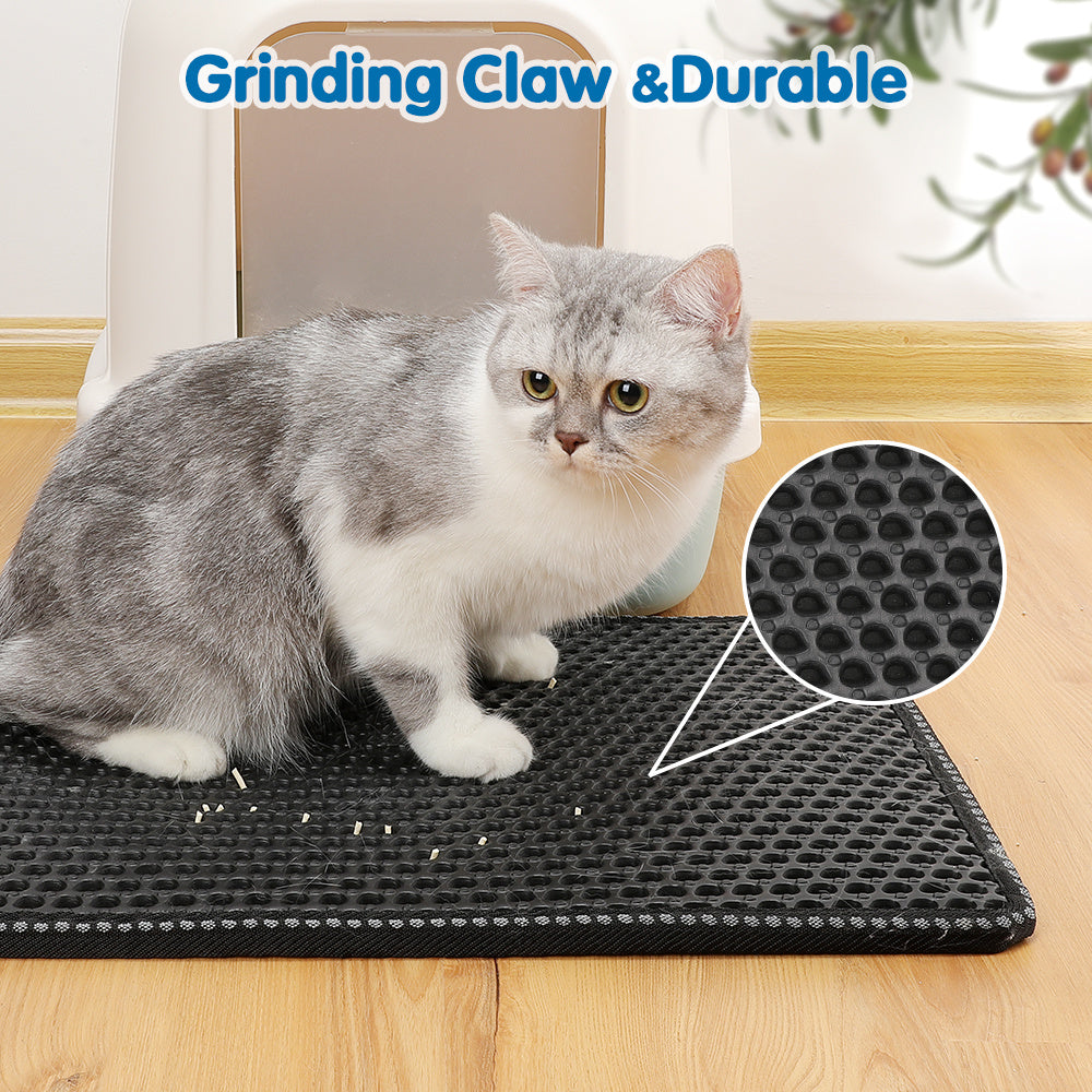 Durable double rice grain dog and cat litter mat
