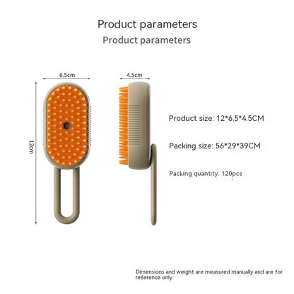 Portable electric spray pet brush for cats and dogs