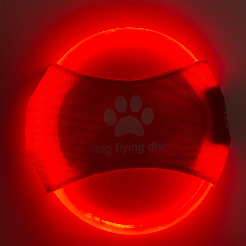 Outdoor night fetch dog toy LED illuminated frisbee